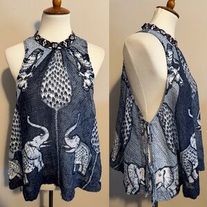 Free People Elephant Print Top